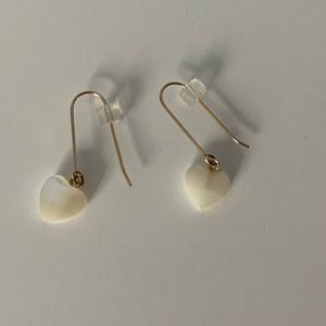 Heart Drop Earrings  in 10K Gold